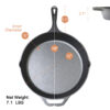 IRONSTEN Cast Iron Skillet 12 Inch ?C Regular Handle