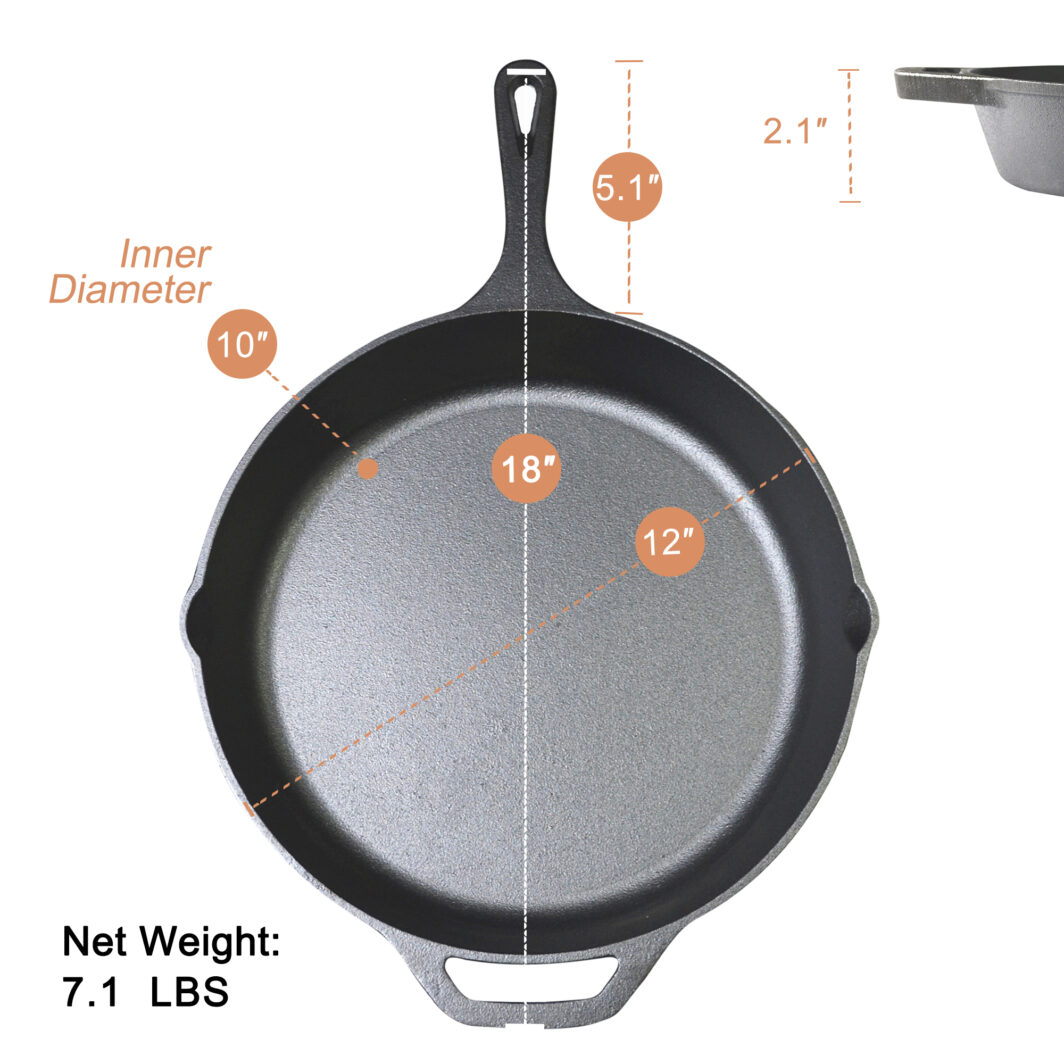 IRONSTEN Cast Iron Skillet 12 Inch ?C Regular Handle